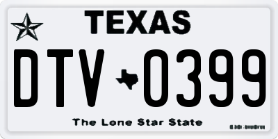 TX license plate DTV0399