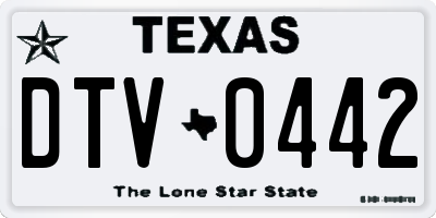 TX license plate DTV0442