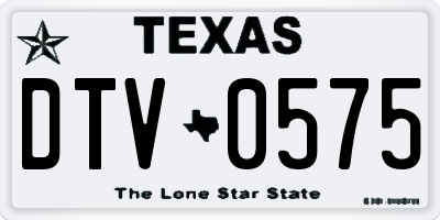 TX license plate DTV0575