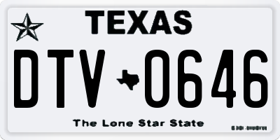 TX license plate DTV0646