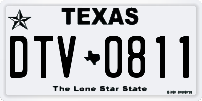 TX license plate DTV0811