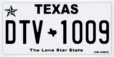 TX license plate DTV1009