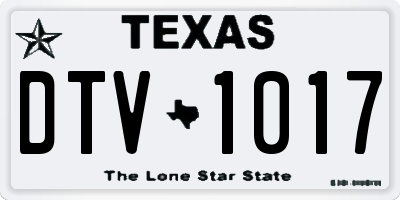 TX license plate DTV1017