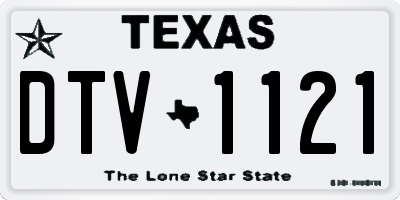 TX license plate DTV1121