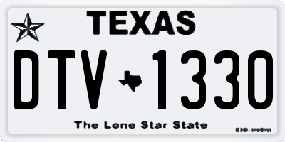 TX license plate DTV1330