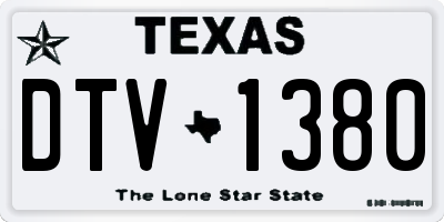 TX license plate DTV1380