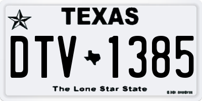 TX license plate DTV1385