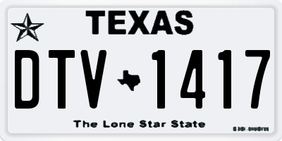 TX license plate DTV1417