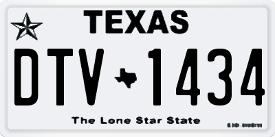 TX license plate DTV1434