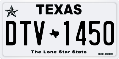 TX license plate DTV1450