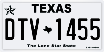 TX license plate DTV1455