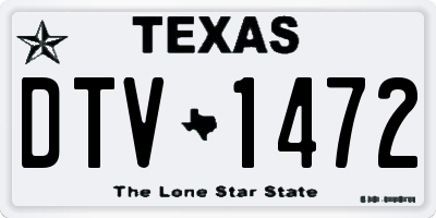 TX license plate DTV1472