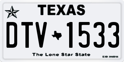 TX license plate DTV1533