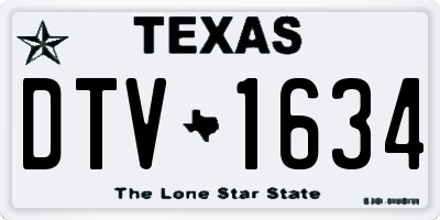 TX license plate DTV1634
