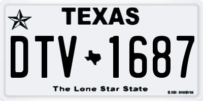 TX license plate DTV1687