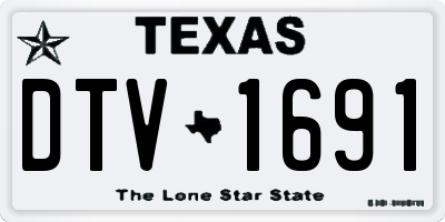 TX license plate DTV1691