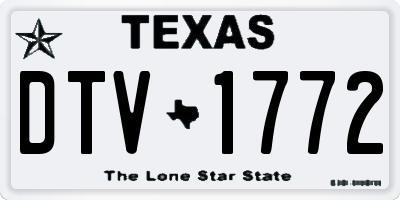 TX license plate DTV1772