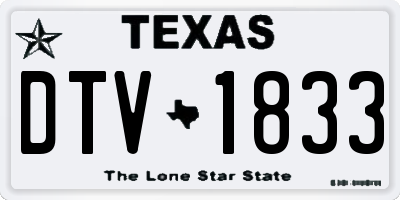 TX license plate DTV1833
