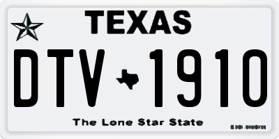 TX license plate DTV1910