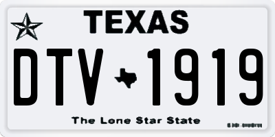 TX license plate DTV1919