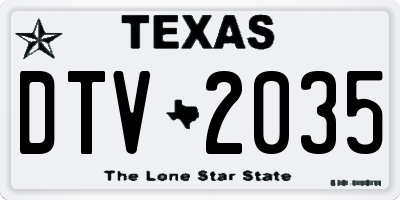 TX license plate DTV2035