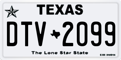 TX license plate DTV2099