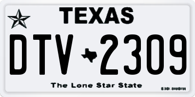 TX license plate DTV2309