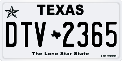 TX license plate DTV2365