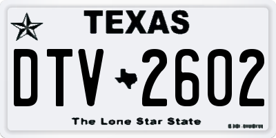 TX license plate DTV2602