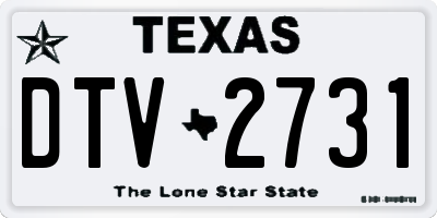 TX license plate DTV2731