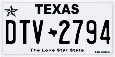 TX license plate DTV2794