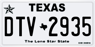 TX license plate DTV2935