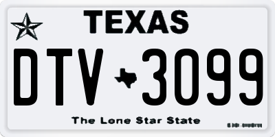 TX license plate DTV3099