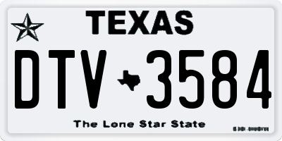 TX license plate DTV3584