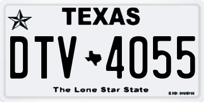TX license plate DTV4055