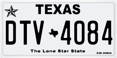 TX license plate DTV4084