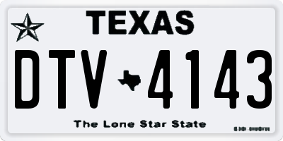 TX license plate DTV4143