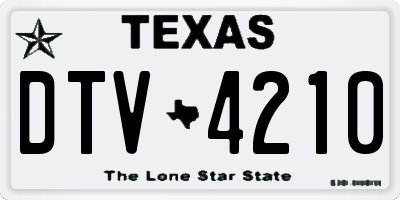 TX license plate DTV4210