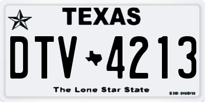 TX license plate DTV4213