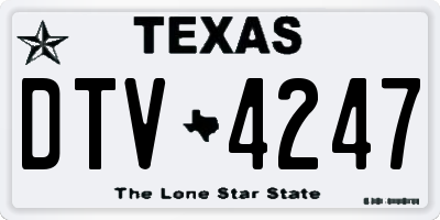 TX license plate DTV4247