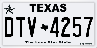 TX license plate DTV4257