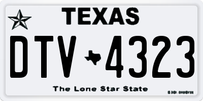 TX license plate DTV4323
