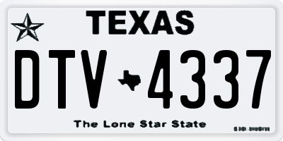 TX license plate DTV4337