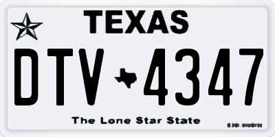 TX license plate DTV4347