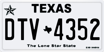 TX license plate DTV4352