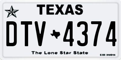 TX license plate DTV4374