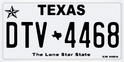 TX license plate DTV4468