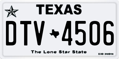 TX license plate DTV4506