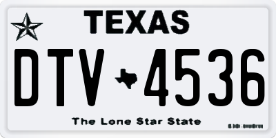 TX license plate DTV4536