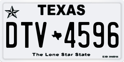 TX license plate DTV4596